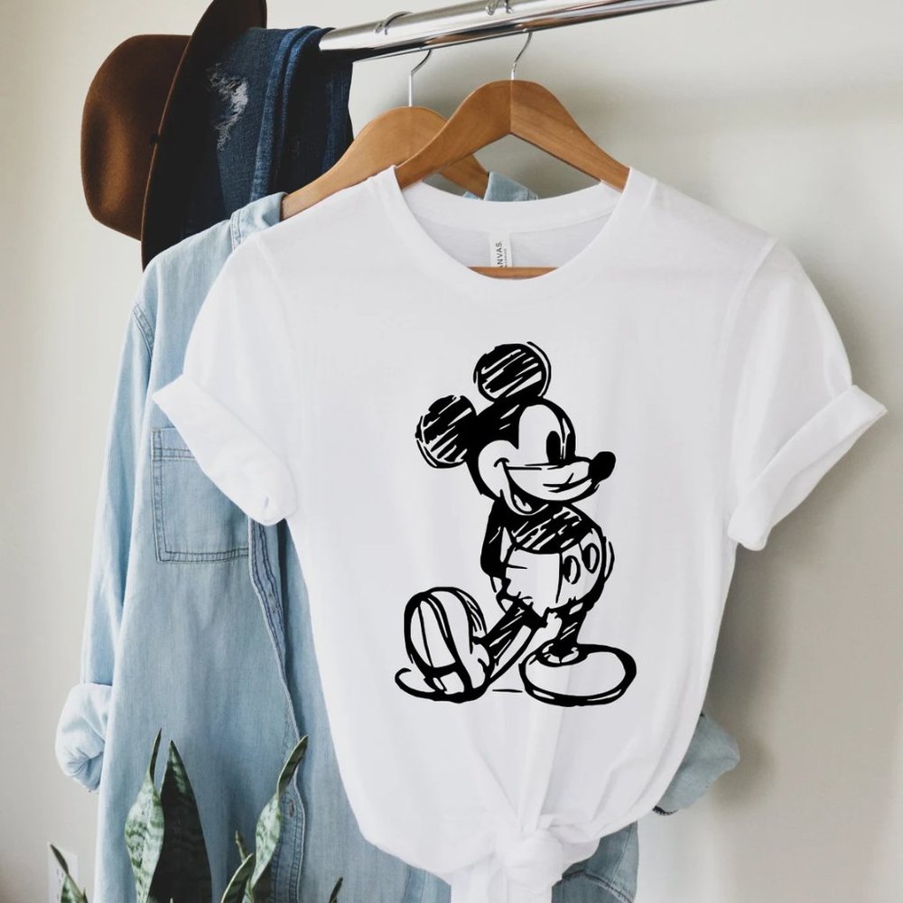 Mickey Sketch Disney Shirts, Mickey Ears Shirt, Toddler Birthday Shirt, Disney